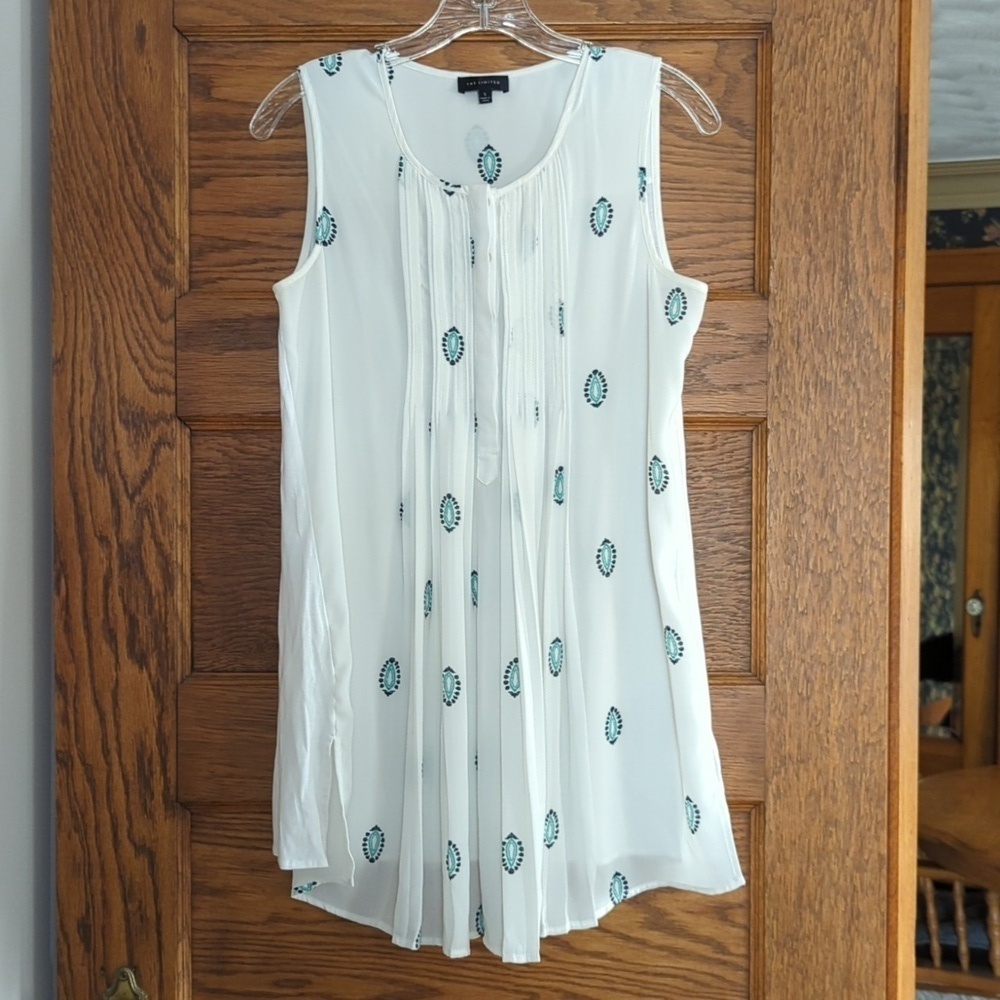 The Limited Sleeveless Tunic Accordion Pleated Top Size S